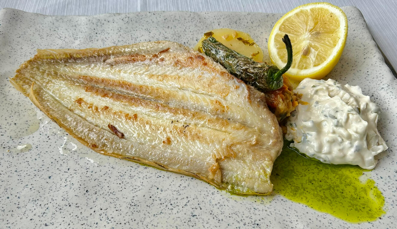 π Grilled fish Caught locally, grilled whole or filleted, served with nothing more than lemon and good olive oil. The purest expression of Mediterranean cooking.
